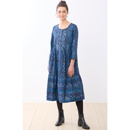 Kashvi Tiered Midi Dress - Deep sea/Charcoal