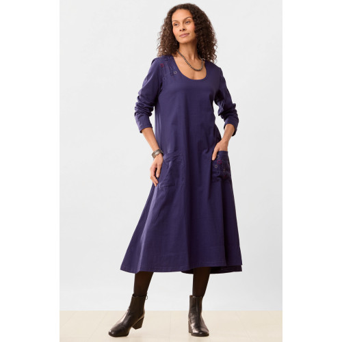 Supriya Jersey A-line Long-Sleeve Midi Dress - Starlight